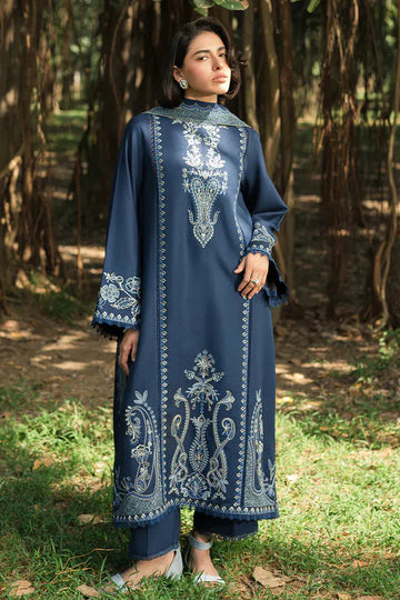 DHANAK 3PC EMBROIDERED DRESS EMBROIDERED SHAWL A72