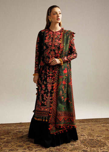 FULLY EMBROIDERED 3PC DHANAK DRESS WITH PRINTED DHANAK A17