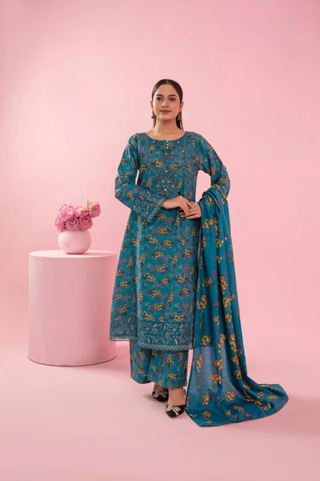 PR04 Khaddar Stitched Embroidered 3-Piece Suit By Rangzaib