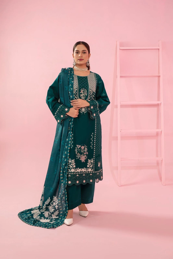 PR08 Khaddar Stitched Embroidered 3-Piece Suit By Rangzaib