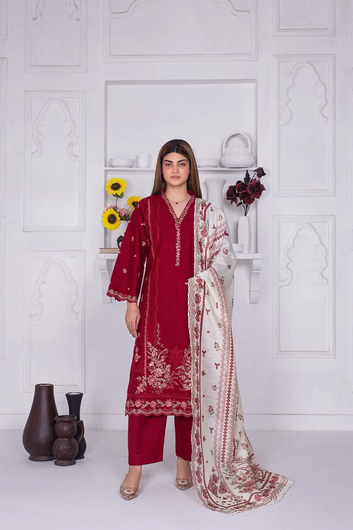 PR03 Khaddar Stitched Embroidered 3-Piece Suit By Rangzaib