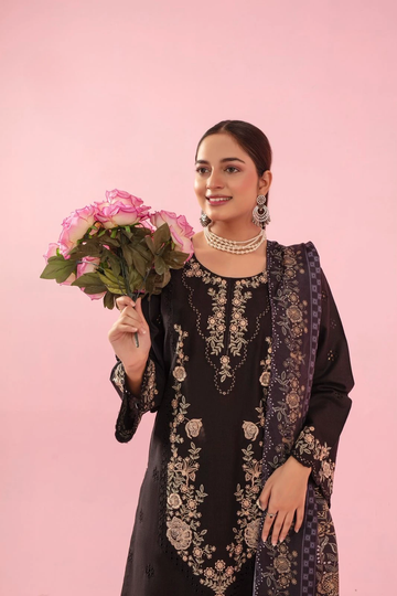 PR02 Khaddar Stitched Embroidered 3-Piece Suit By Rangzaib