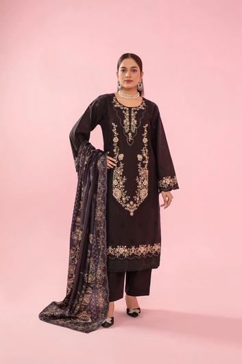 PR02 Khaddar Stitched Embroidered 3-Piece Suit By Rangzaib