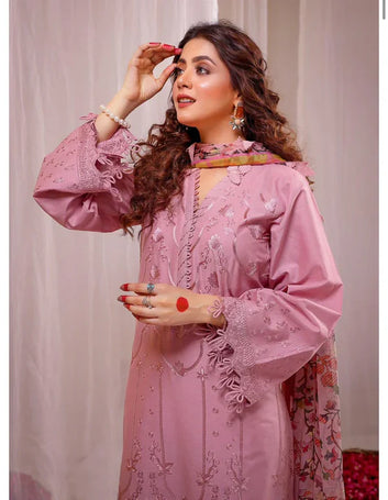 DHANAK EMBROIDERED SHIRT WITH TWILL WOOL PRINTED SHAWL A94