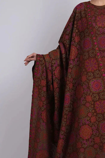 Embroidered Dhanak Suit with Heavy Embroidered Shawal A88