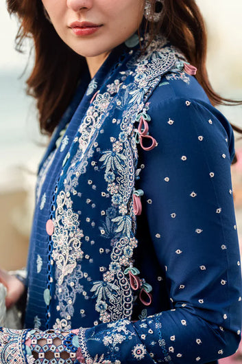 DHANAK 3PC EMBROIDERED DRESS EMBROIDERED SHAWL A108