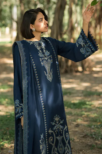 DHANAK 3PC EMBROIDERED DRESS EMBROIDERED SHAWL A72