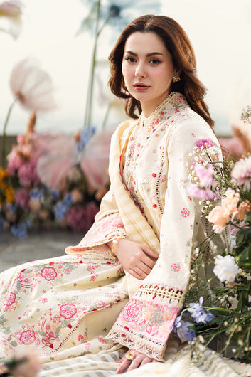 Qalamkar-3PC LUXURY LAWN EMBROIDERED DRESS